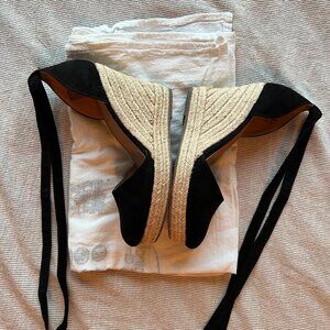 Black Lace Up Espadrilles